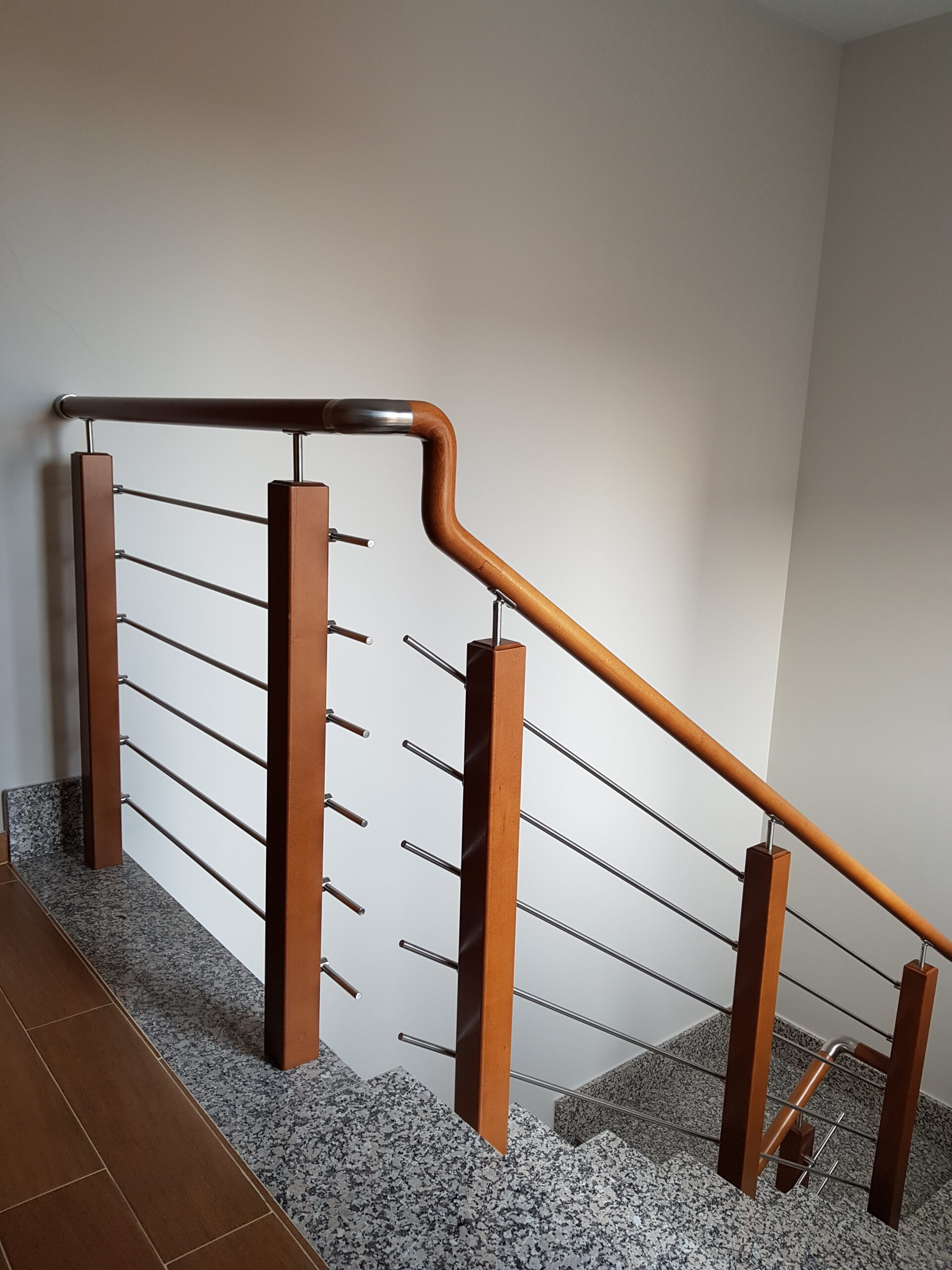 barandilla acero madera